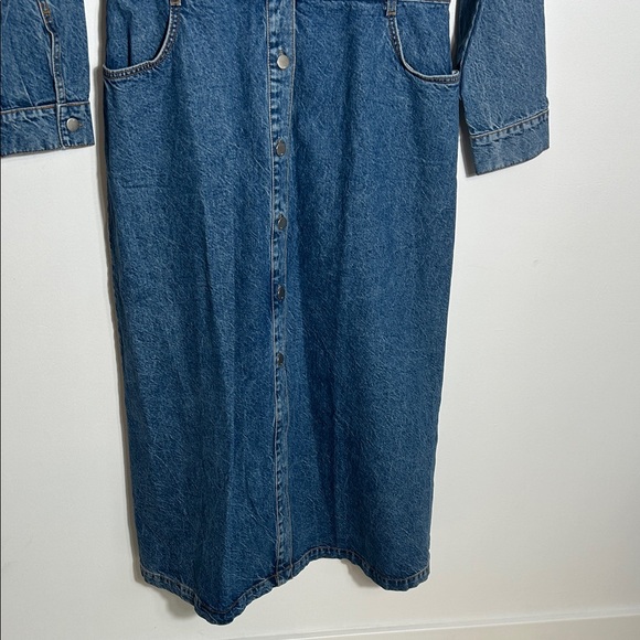 Zara Blue Denim Button-Front Dress XL - Picture 3 of 7